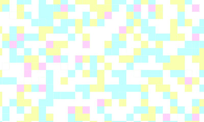 Abstract square pixel mosaic colorful background geometric seamless pattern in pastel colors. 8 bit