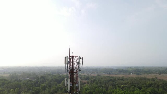 Wireless telecommunication, Cellular 3g, 4g, 5g radio transmitter and repeater tower.