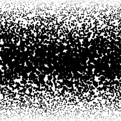 Background with irregular, chaotic dots, points, circle. Abstract monochrome pattern. Black and white color. Vector illustration Memphis style Random halftone. Pointillism
