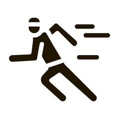 Running Player Icon Vector Glyph Illustration