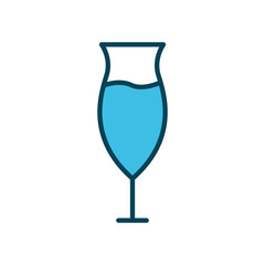 cocktail drink lineal color icon. Editable stroke. Design template vector