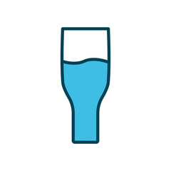 Glass lineal color icon on white background. Editable stroke. Design template vector