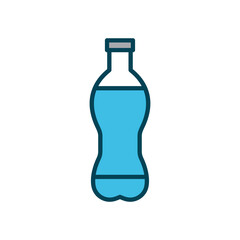 Plastic bottle lineal color icon. Editable stroke. Design template vector