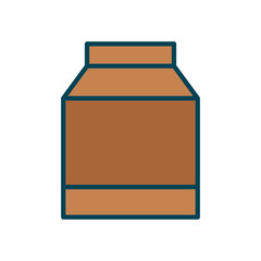 Milk box lineal color icon. Editable stroke. Design template vector