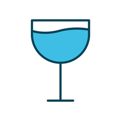 Wine glass lineal color icon. Editable stroke. Design template vector