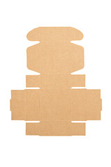 Blank cardboard box cutting. Texture and template. Isolated. Clipping path included. Delivery package box made from cardboard.