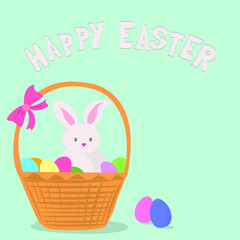 Vector Of The Happy Easter Rabbits 