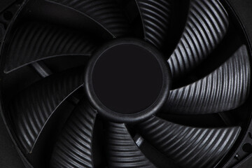 Fototapeta Computer fan on a black background close up obraz