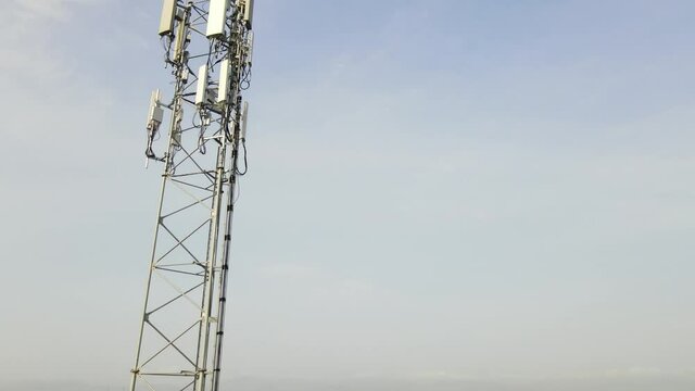 Wireless telecommunication, Cellular 3g, 4g, 5g radio transmitter and repeater tower.