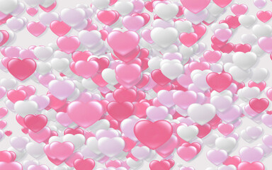 Red and pink heart. valentine's day abstract background with hearts.