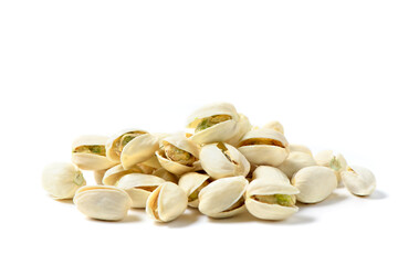 pistachios nuts isolated on white background.