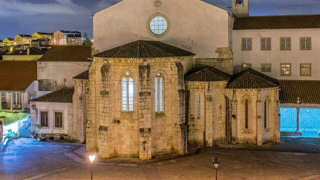 Cathedral in Odivelas, Portugal. Nice night view. District of Lisbon.