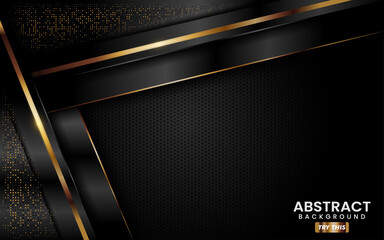 Abstract Creative Black and Gold Combination Background Design. Modern Background Design Illustration.