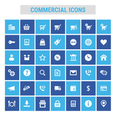 Big commercial icon set, trendy flat icons