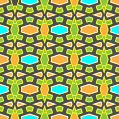 Seamless pattern with simple multicolored ornaments. Vector illustration