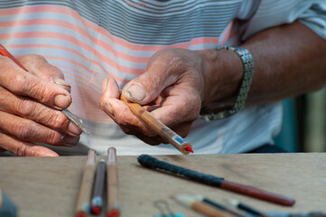 Handmade Chinese writing brush.