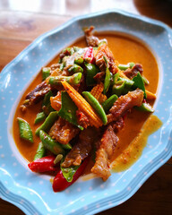 Thai Panaeng Curry with Crispy Pork (Panaeng Moo Grob)