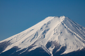 Spectacular and Beautiful Mt.Fuji covered with snow (from Mt.Mitsutoge)