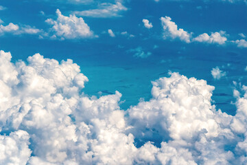 Naklejka na ściany i meble Beautiful clouds pattern seen from an unusual angle