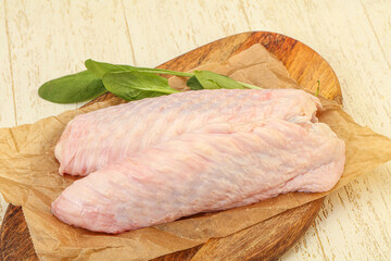 Raw turkey wings for cooking