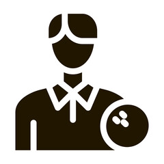 Man Bowling Gamer Icon Vector Glyph Illustration
