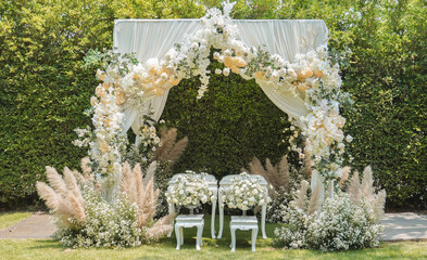 Flower arch made for wedding altar, Flower arch backdrop