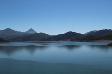 lake and mountains