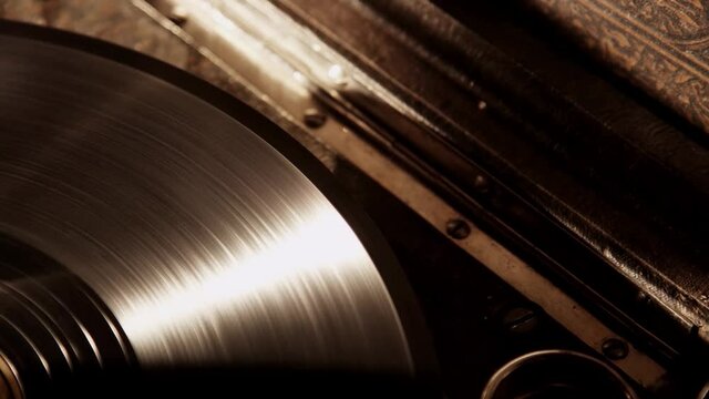 old vintage grammophon vinyl record footage
