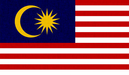 Grunge Vector Illustration of a waving Malaysian flag.