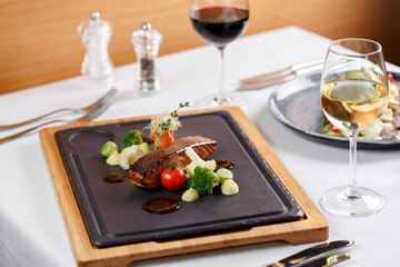 Grilled fish with vegetables