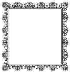 Black openwork frame