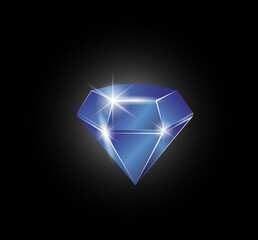 brilliant, diamond, blue, abstract, crystal, stone, jewelry