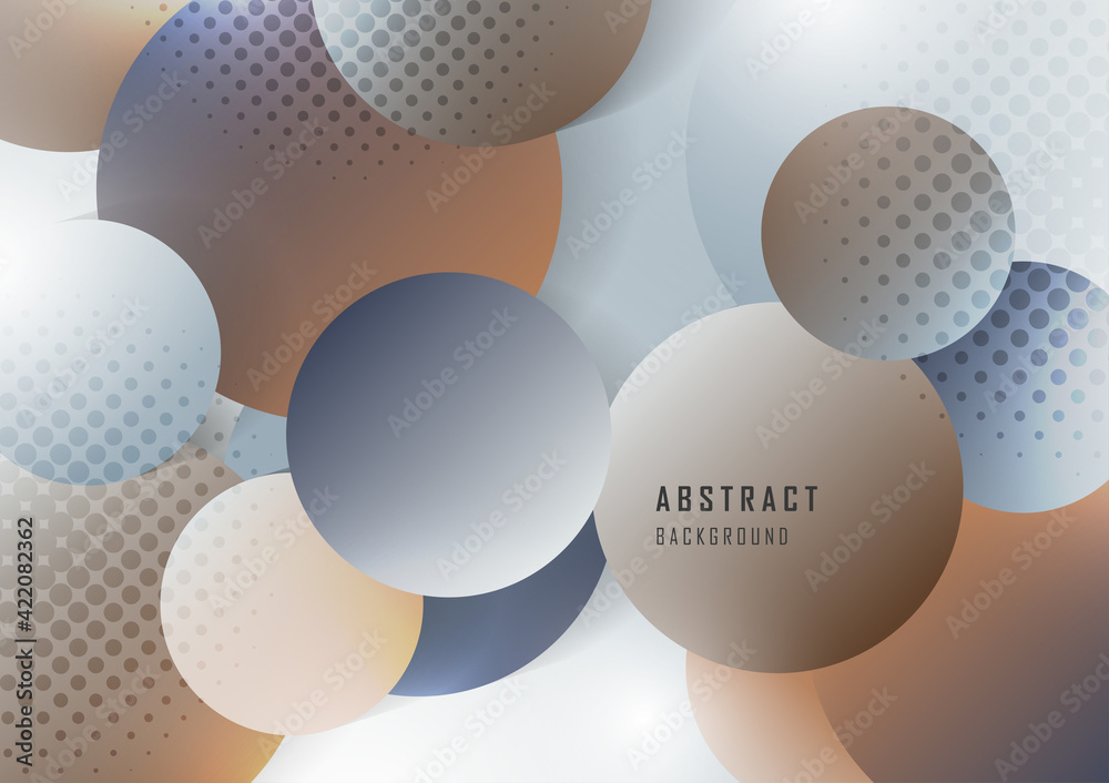 Poster abstract gradient circle style pattern with halftone style template. overlapping of geometric style 