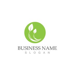 Logos of green Tree leaf ecology