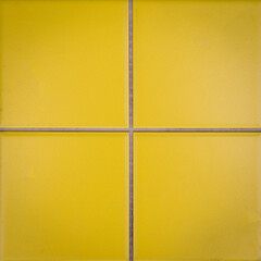 Fototapeta premium Detail of yellow ceramic mosaic for bathroom interior.