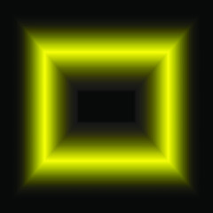 abstract background with glowing lights. soft graded yellow frame isolated black