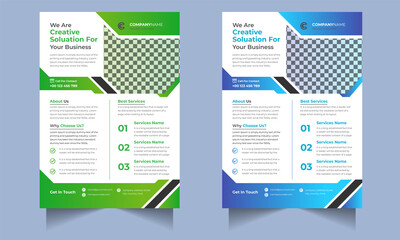 Corporate business flyer design template with modern concept Premium Vector