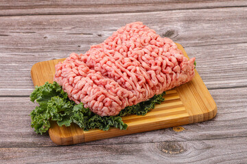 Raw pork minced meat for cooking