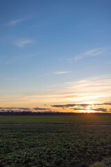 Scenery sunset over the countryside