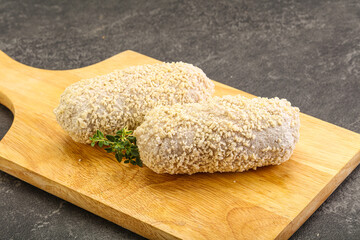 Raw chicken cutlet for roast