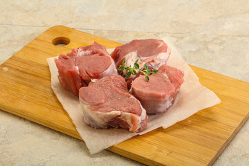 Raw pork tenderloin for cooking