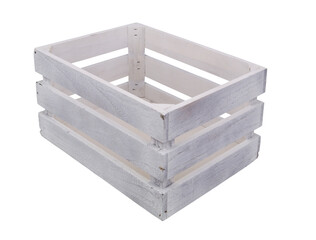 Painted empty wooden box isolated on white background