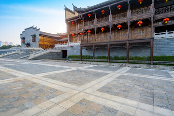 Loft and square of ancient Chinese Architecture