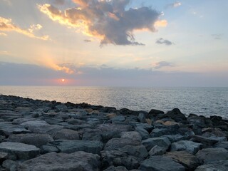 Sunset by the sea in Dubai