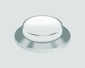 3d gray shiny button isolated on a gray background