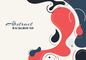 Abstract background liquid organic forms dynamic waves and circles, lines on white background.