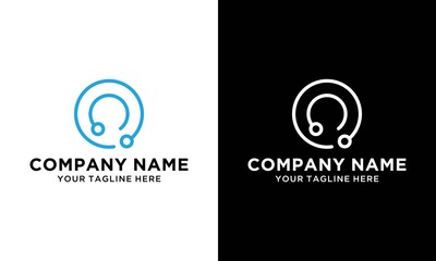 Letter C Logo Icon Design Template. Technology Abstract Line Connection Circle Vector Logotype