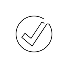 Check OK mark. Continuous line icon. EPS10