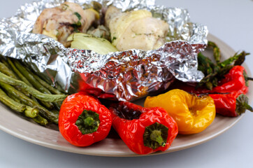 Chicken drumstick dish with pepper