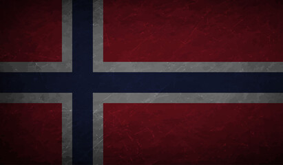 Fototapeta premium Grunge Norway flag. Norway flag with waving grunge texture.